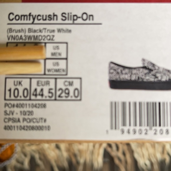 Vans COMFYCUSH Slip On Brush Black/True White men’ - Picture 16 of 16